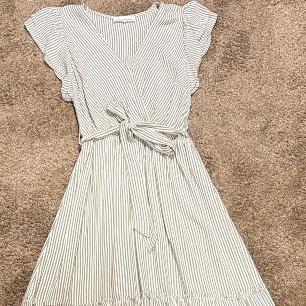 Lucky Brand Green and White Striped Maxi Dress